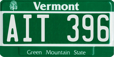 VT license plate AIT396