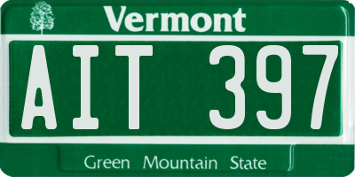 VT license plate AIT397