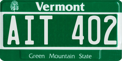 VT license plate AIT402