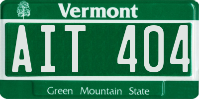VT license plate AIT404