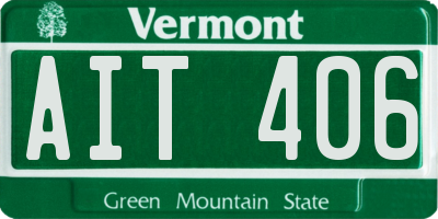 VT license plate AIT406