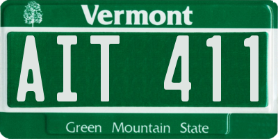 VT license plate AIT411