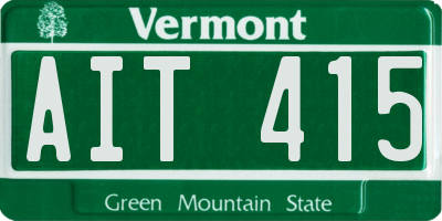 VT license plate AIT415