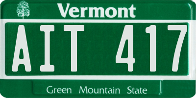 VT license plate AIT417