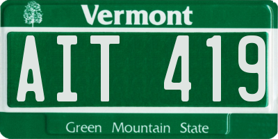 VT license plate AIT419