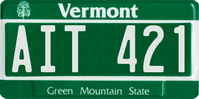 VT license plate AIT421