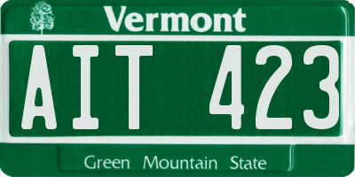 VT license plate AIT423