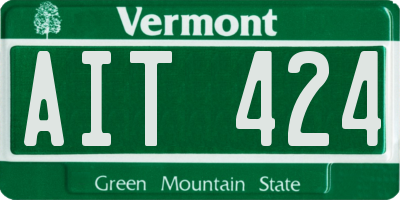 VT license plate AIT424