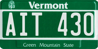 VT license plate AIT430