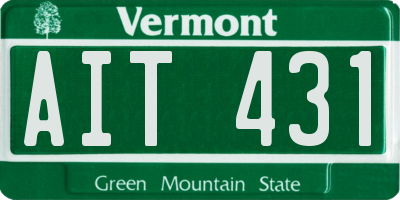 VT license plate AIT431