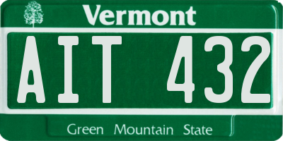 VT license plate AIT432