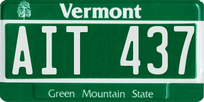 VT license plate AIT437
