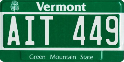 VT license plate AIT449
