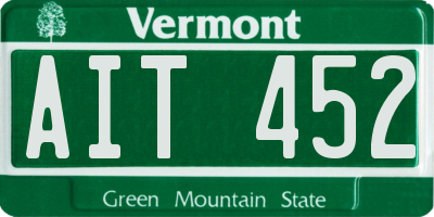 VT license plate AIT452