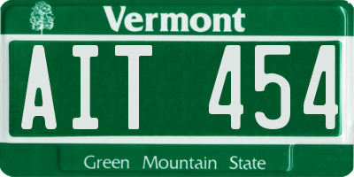 VT license plate AIT454