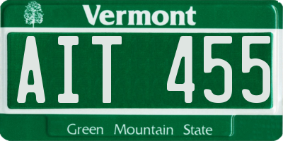 VT license plate AIT455