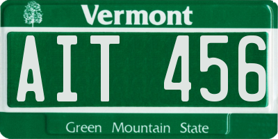 VT license plate AIT456