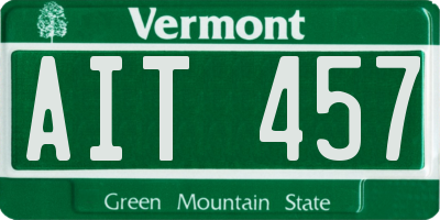 VT license plate AIT457