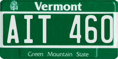 VT license plate AIT460