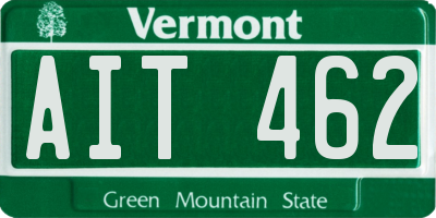 VT license plate AIT462