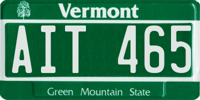 VT license plate AIT465