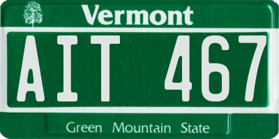 VT license plate AIT467