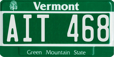 VT license plate AIT468
