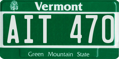 VT license plate AIT470