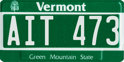 VT license plate AIT473