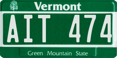 VT license plate AIT474