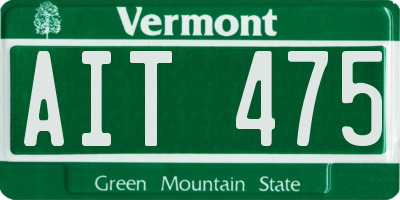 VT license plate AIT475