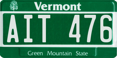 VT license plate AIT476
