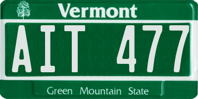 VT license plate AIT477