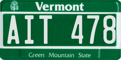 VT license plate AIT478