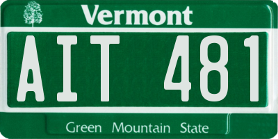 VT license plate AIT481