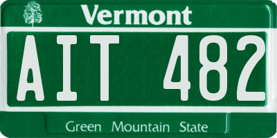 VT license plate AIT482