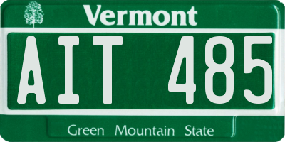 VT license plate AIT485