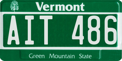 VT license plate AIT486