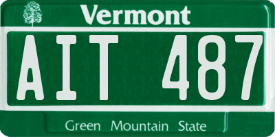 VT license plate AIT487