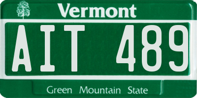 VT license plate AIT489