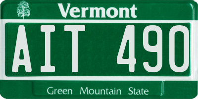 VT license plate AIT490
