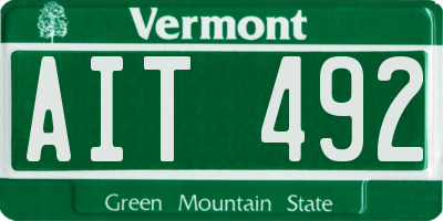 VT license plate AIT492