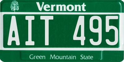 VT license plate AIT495