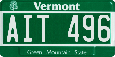 VT license plate AIT496