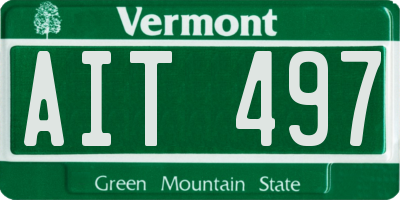 VT license plate AIT497