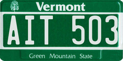 VT license plate AIT503