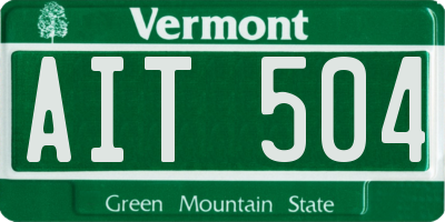 VT license plate AIT504