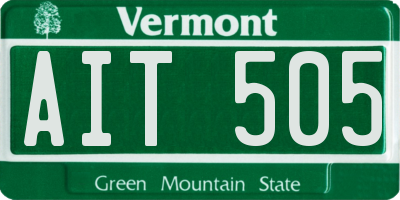 VT license plate AIT505