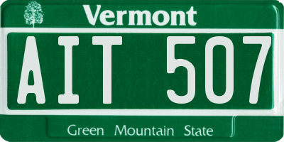 VT license plate AIT507