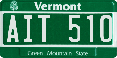 VT license plate AIT510